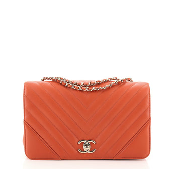 Chanel Statement Flap Bag Chevron Calfskin Small