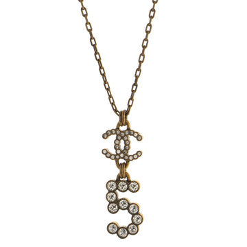 Chanel CC No.5  Pendant Necklace Metal with Crystals
