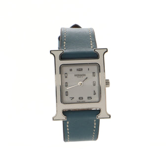 Hermes Heure H Quartz Watch Stainless Steel and Leather 21