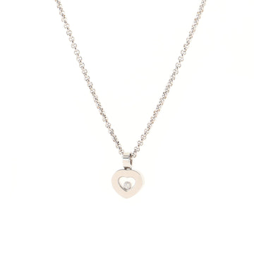 Chopard Happy Diamond Heart Necklace 18K White Gold with Floating Diamond