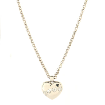 Chopard Happy 2000 Heart Pendant Necklace 18K White Gold with Diamond
