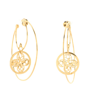 Louis Vuitton Monogram Resille Hoop Earrings 18K Yellow Gold