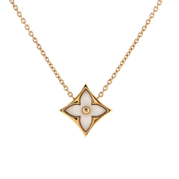 Louis Vuitton Color Blossom Star Pendant Necklace 18K Rose Gold with Mother of Pearl