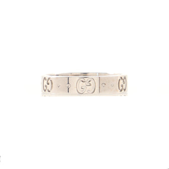 Gucci Icon Band Ring 18K White Gold 4mm