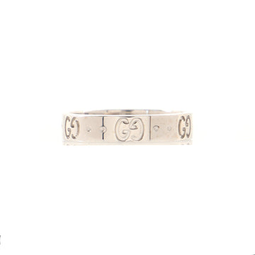 Gucci Icon Band Ring 18K White Gold 4mm