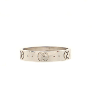 Gucci Icon Band Ring 18K White Gold 4mm