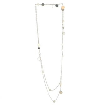 Hermes Confetti Long Necklace Sterling Silver and 18K Rose Gold
