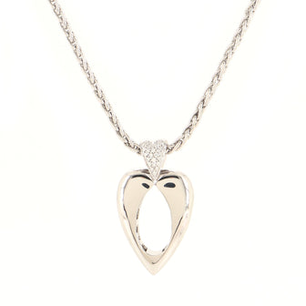 Piaget Heart Pendant Necklace 18K White Gold with Diamonds Medium
