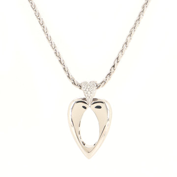 Piaget Heart Pendant Necklace 18K White Gold with Diamonds Medium