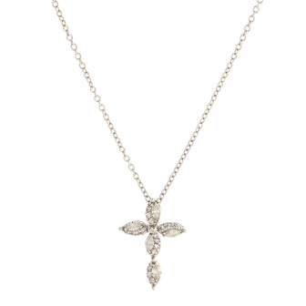 Damiani Emozioni Cross Pendant Necklace 18K White Gold and Diamonds