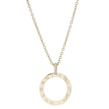 Bvlgari Bvlgari Bvlgari Ring Pendant Necklace 18K White Gold with Diamonds