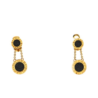 Bvlgari Bvlgari Double Chain Drop Clip-On Earrings 18K Yellow Gold with Onyx