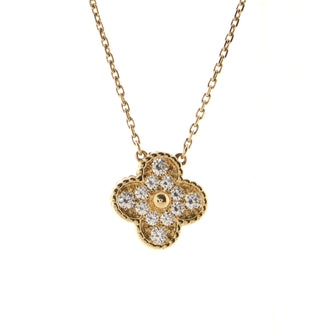 Van Cleef & Arpels Vintage Alhambra Pendant Necklace 18K Yellow Gold and Diamonds