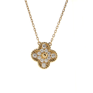 Van Cleef & Arpels Vintage Alhambra Pendant Necklace 18K Yellow Gold and Diamonds