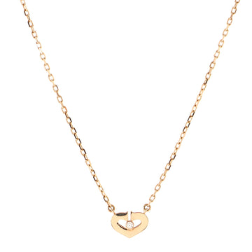 Cartier C Heart de Cartier Pendant Necklace 18K Rose Gold with Diamond XS