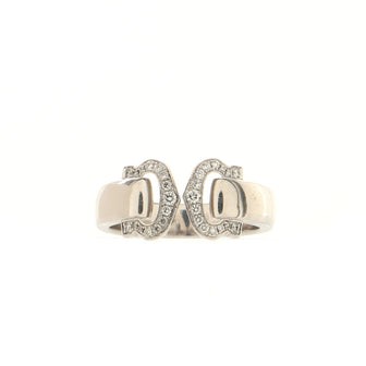 Cartier Vintage C de Cartier Ring 18K White Gold with Diamonds