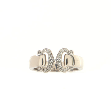 Cartier Vintage C de Cartier Ring 18K White Gold with Diamonds