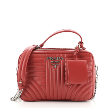 Prada Zip Around Top Handle Bag Diagramme Quilted Leather Medium