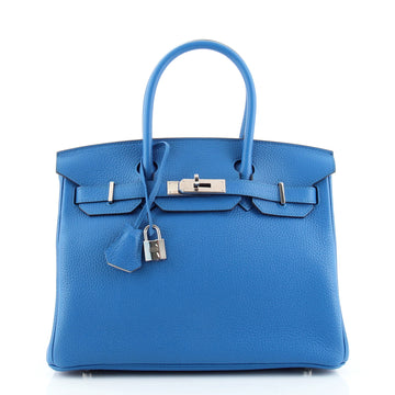 Hermes Birkin Handbag Verso Clemence with Palladium Hardware 30