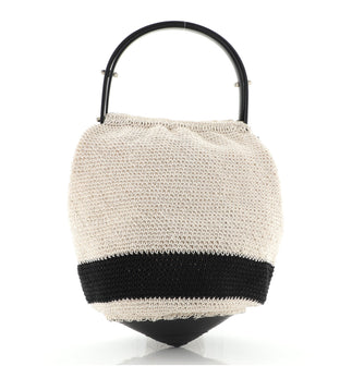Chanel Vintage Top Handle Bucket Bag Crochet