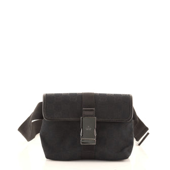 Gucci Buckle Waist Bag GG Canvas Small