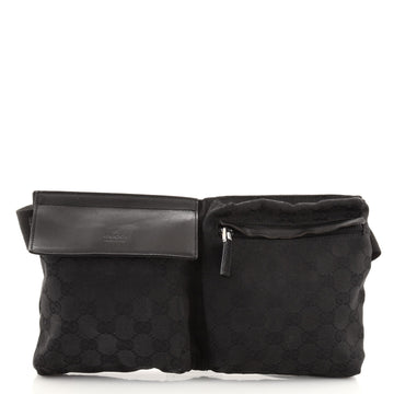 Gucci Vintage Double Belt Bag GG Canvas