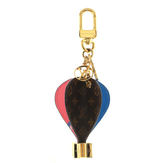 Louis Vuitton Hot Air Balloon Keychain Metal with Monogram Canvas and Leather