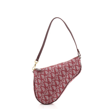Christian Dior Vintage Saddle Bag Diorissimo Canvas Mini