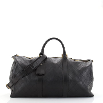 Chanel Vintage Diamond Stitch Boston Bag Quilted Lambskin XL