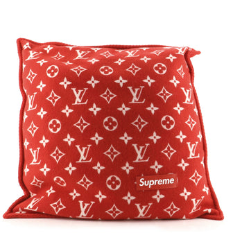 Louis Vuitton Cushion Pillow Limited Edition Supreme Monogram Wool and Cashmere