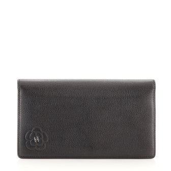 Chanel L-Yen Wallet Camellia Leather
