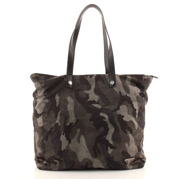 Prada Camouflage Zip Tote Tessuto Large