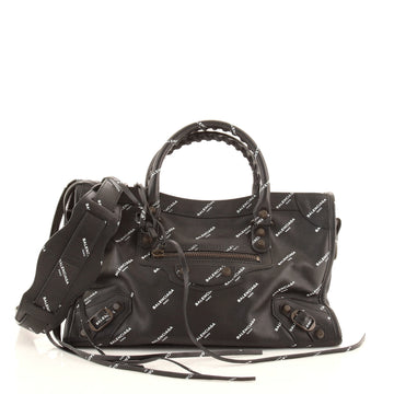 Balenciaga Logo City Classic Studs Bag Leather Small