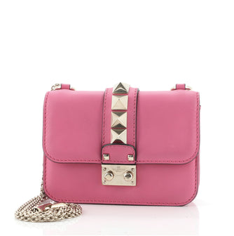 Valentino Glam Lock Shoulder Bag Leather Mini