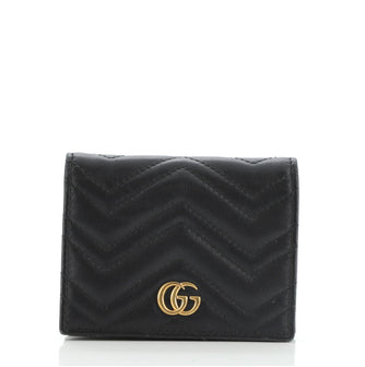 Gucci GG Marmont Flap Card Case Matelasse Leather