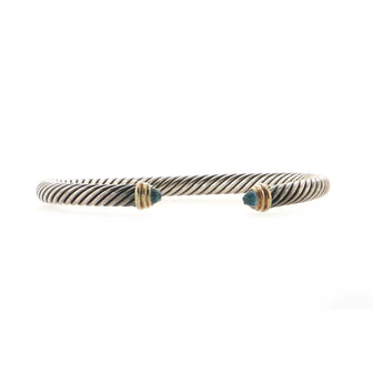 David Yurman Cable Classic Bracelet Sterling Silver with 14K Yellow Gold and Topaz 5mm