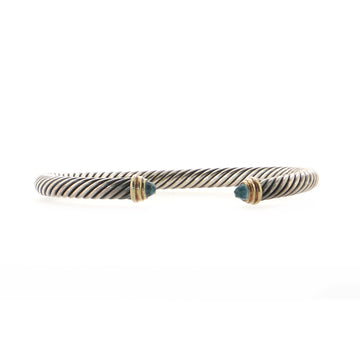 David Yurman Cable Classic Bracelet Sterling Silver with 14K Yellow Gold and Topaz 5mm