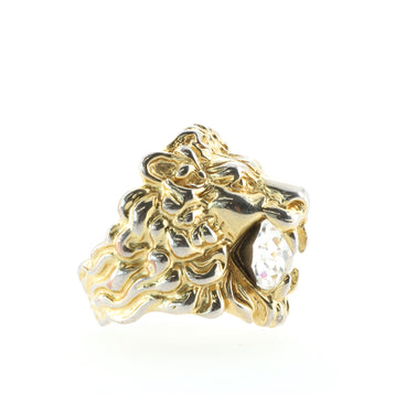 Gucci Lion Head Ring Metal with Crystal