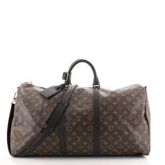 Louis Vuitton Keepall Bandouliere Bag Macassar Monogram Canvas 55