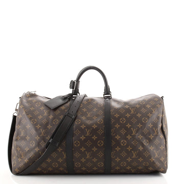 Louis Vuitton Keepall Bandouliere Bag Macassar Monogram Canvas 55