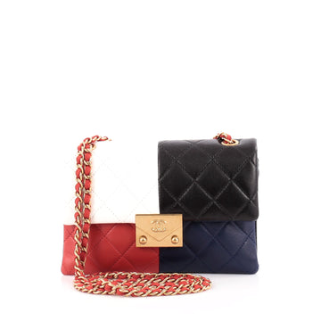 Chanel CC Clasp Chain Flap Multicolor Quilted Lambskin Small