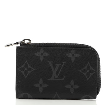 Louis Vuitton Zip Coin Purse Monogram Eclipse Canvas
