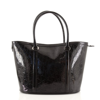 Christian Dior Vintage Open Tote Ultimate Embossed Patent Medium