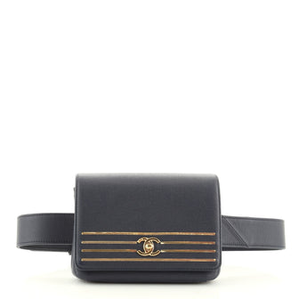 Chanel Captain Gold Waist Bag Embroidered Caviar Medium
