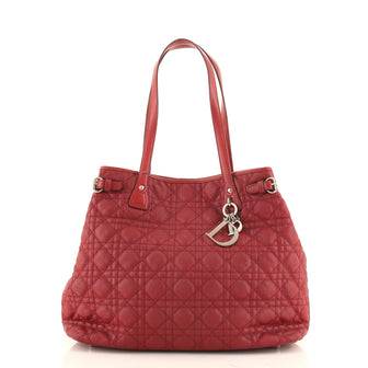 Christian Dior Panarea Tote Cannage Quilt Canvas Medium
