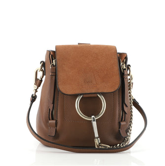 Chloe Faye Backpack Leather and Suede Mini