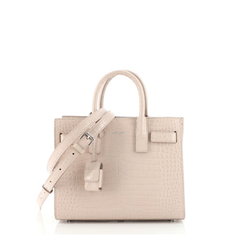 Saint Laurent Sac de Jour NM Bag Crocodile Embossed Leather Nano
