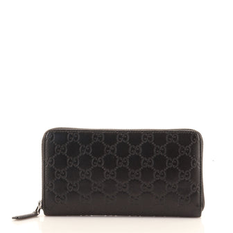 Gucci Signature Zip Around Wallet Guccissima Leather