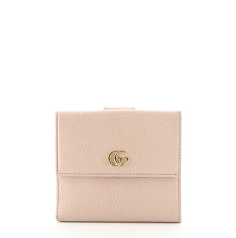 Gucci GG Marmont French Flap Wallet Leather Compact