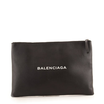 Balenciaga Everyday Logo Pouch Printed Leather Large
